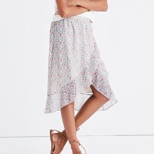 NWT • Madewell • Ruffle Wrap Midi Skirt